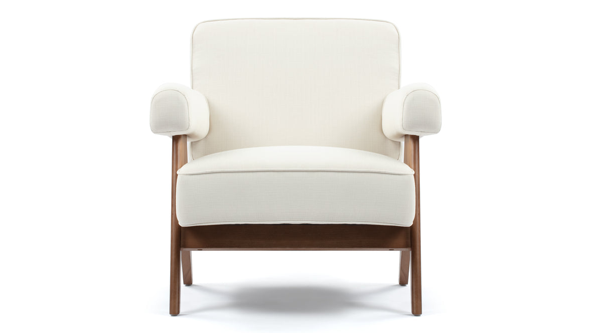 Jeanneret Lounge Chair - Pierre Jeanneret Lounge Chair, Cream Linen