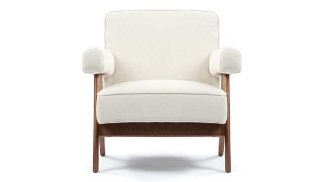 Jeanneret Lounge Chair - Pierre Jeanneret Lounge Chair, Cream Linen