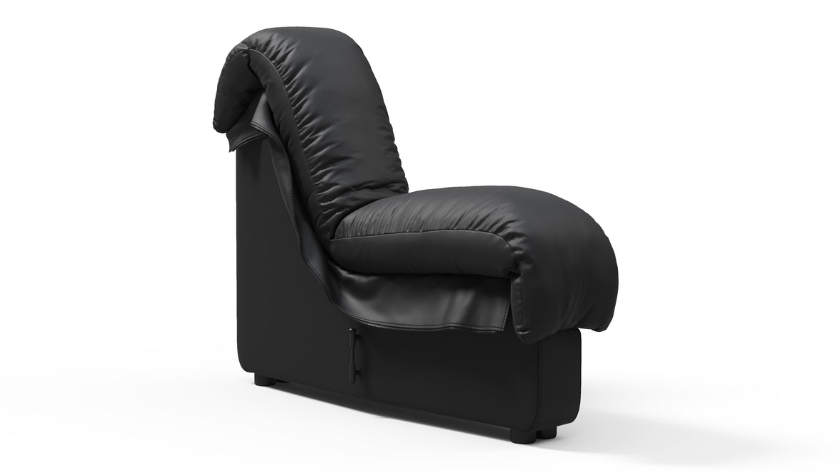 DS 600 - DS 600 Right End Module, Armless, Black Vegan Leather