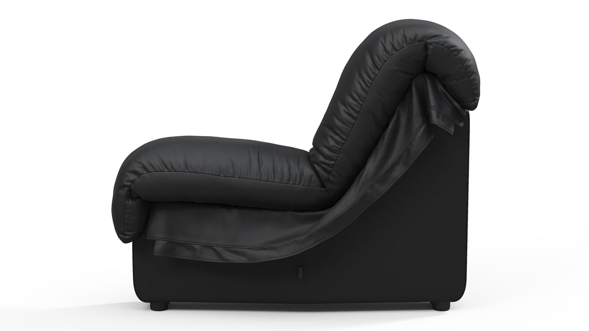 DS 600 - DS 600 Intermediate Module, Armless, Black Vegan Leather