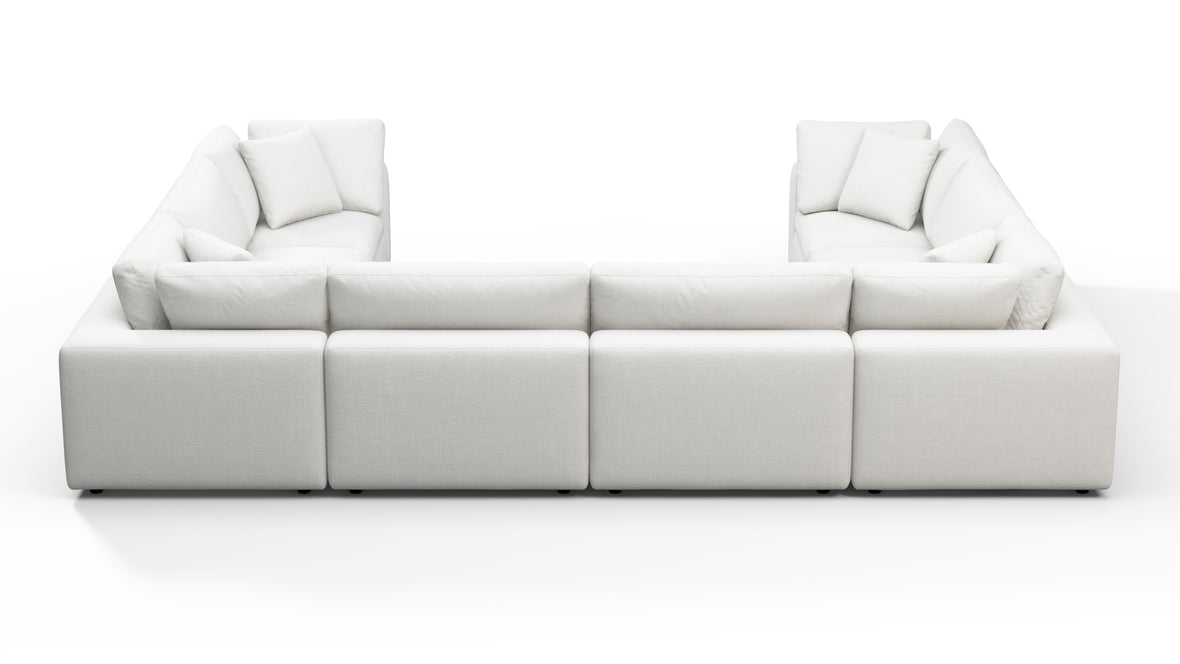 Sky - Sky Sectional Sofa, Eight Seater, White Linen