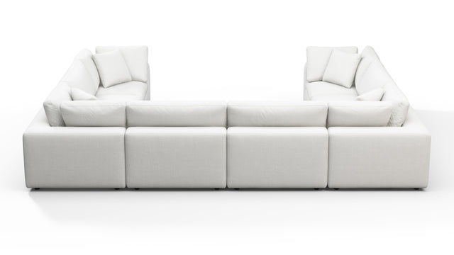 Sky - Sky Sectional Sofa, Eight Seater, White Linen