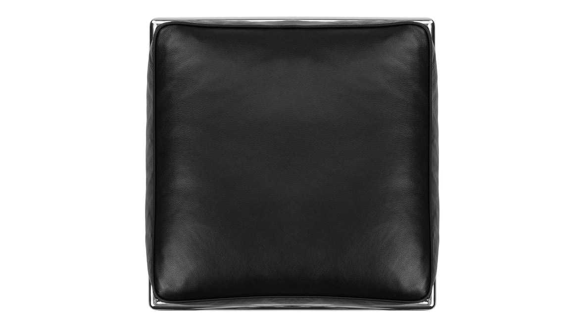 Corbusier - Corbusier Petit Modele Ottoman, Midnight Black Premium Leather