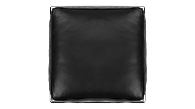 Corbusier - Corbusier Petit Modele Ottoman, Midnight Black Premium Leather