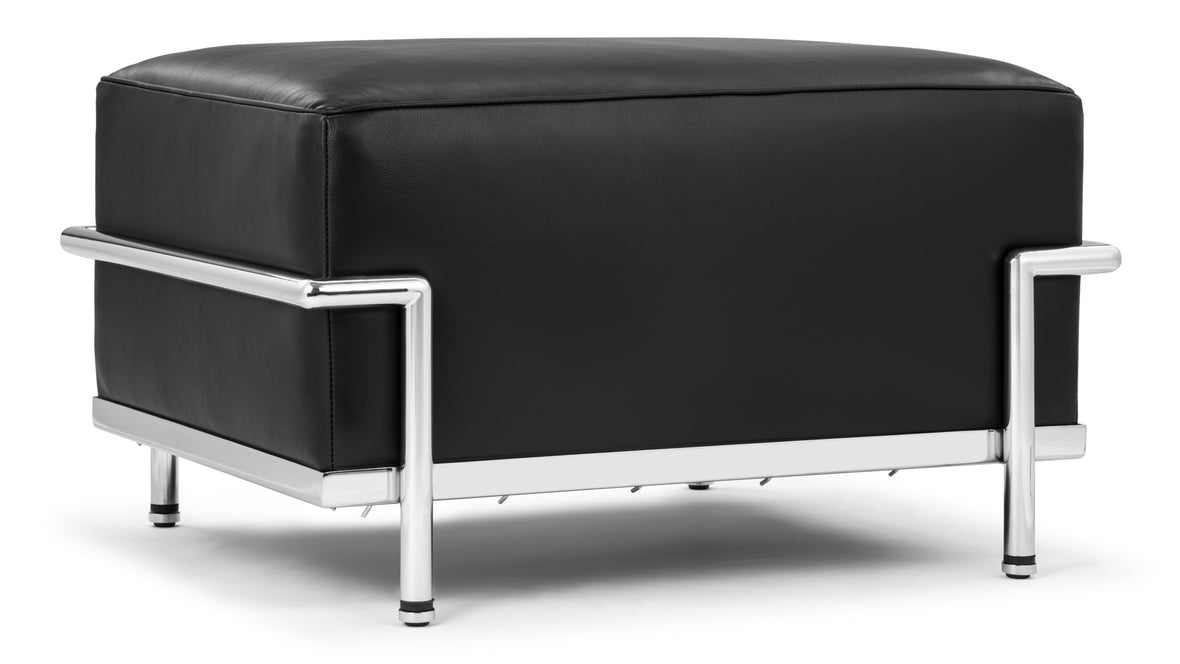 Corbusier - Corbusier Grand Modele Ottoman, Midnight Black Premium Leather