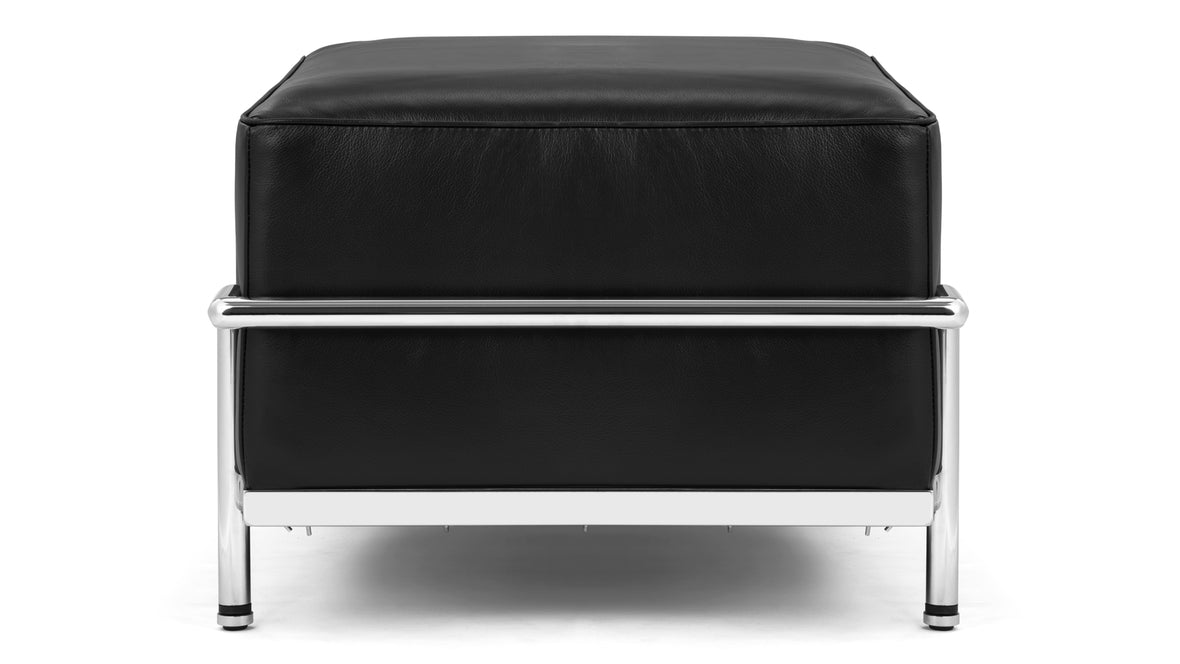 Corbusier - Corbusier Grand Modele Ottoman, Midnight Black Premium Leather