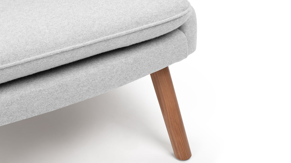 Papa Bear - Papa Bear Lounge Chair, Light Gray Wool and Walnut