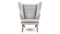 Papa Bear - Papa Bear Lounge Chair, Light Gray Wool and Walnut