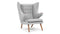 Papa Bear - Papa Bear Lounge Chair, Light Gray Wool and Walnut