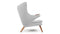 Papa Bear - Papa Bear Lounge Chair, Light Gray Wool and Walnut