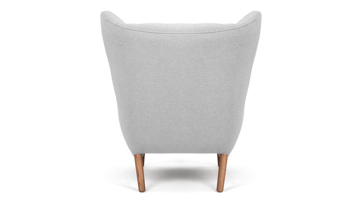 Papa Bear - Papa Bear Lounge Chair, Light Gray Wool and Walnut
