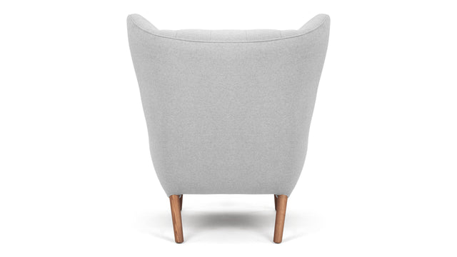 Papa Bear - Papa Bear Lounge Chair, Light Gray Wool and Walnut