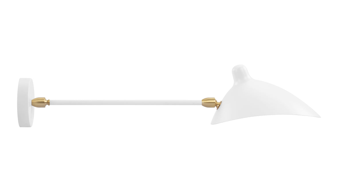 Mouille - Mouille Single Wall Sconce, Small, White