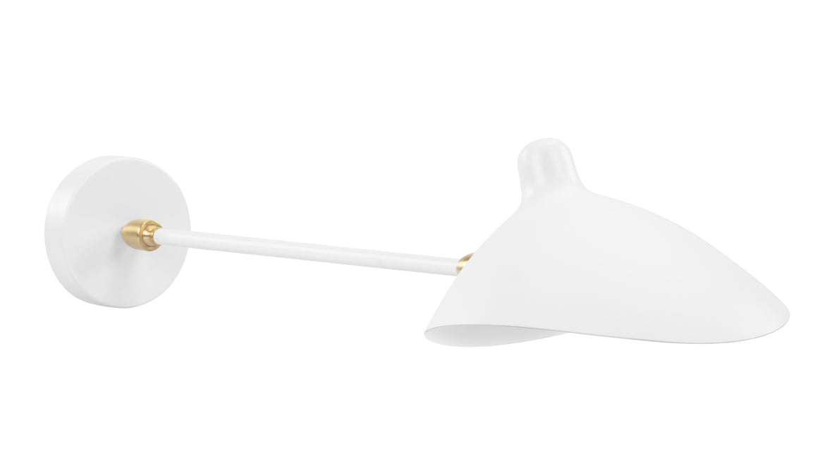 Mouille - Mouille Single Wall Sconce, Small, White