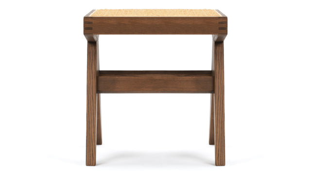 Jeanneret Low Stool - Pierre Jeanneret Stool, Walnut Stain