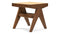 Jeanneret Low Stool - Pierre Jeanneret Stool, Walnut Stain