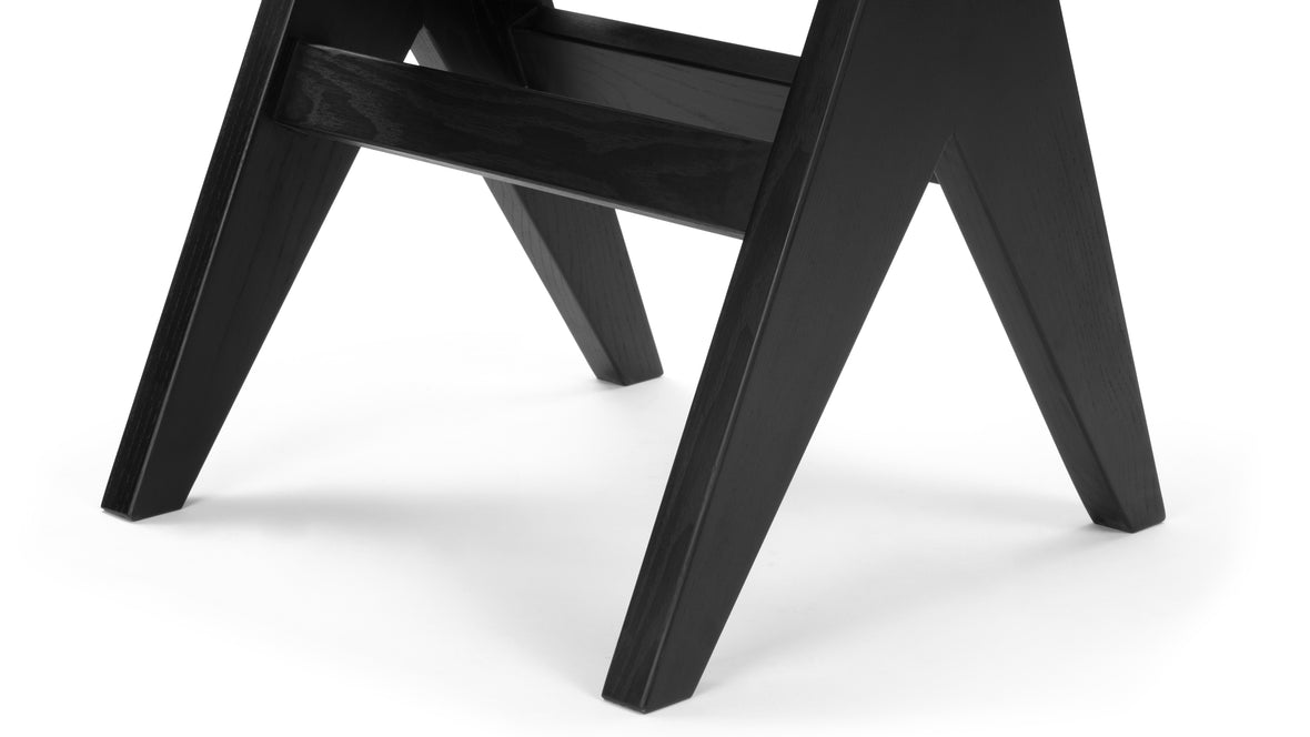 Jeanneret Low Stool - Pierre Jeanneret Stool, Black