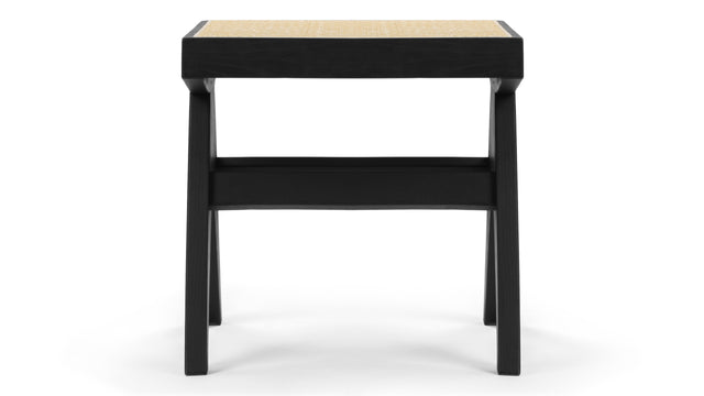 Jeanneret Low Stool - Pierre Jeanneret Stool, Black