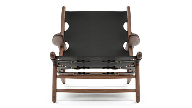 Hendrik - Hendrik Chair, Deep Black Vegan Leather and Walnut
