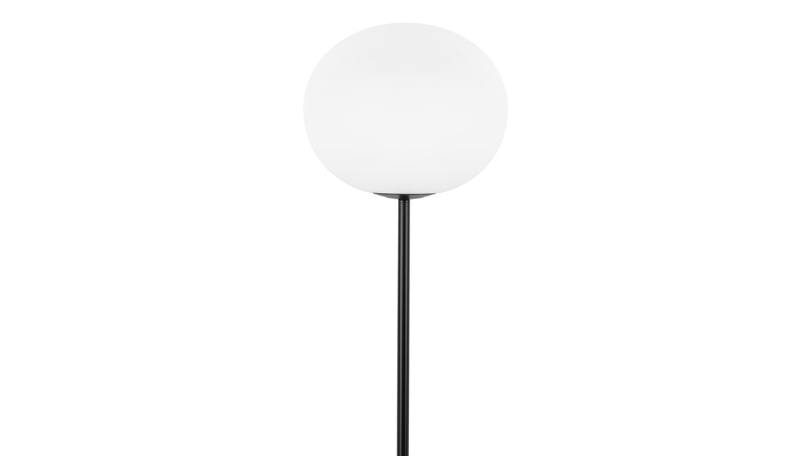 Glo Ball - Glo Ball Floor Lamp, Frosted Glass, Black