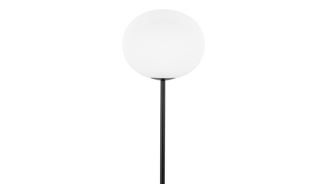 Glo Ball - Glo Ball Floor Lamp, Frosted Glass, Black