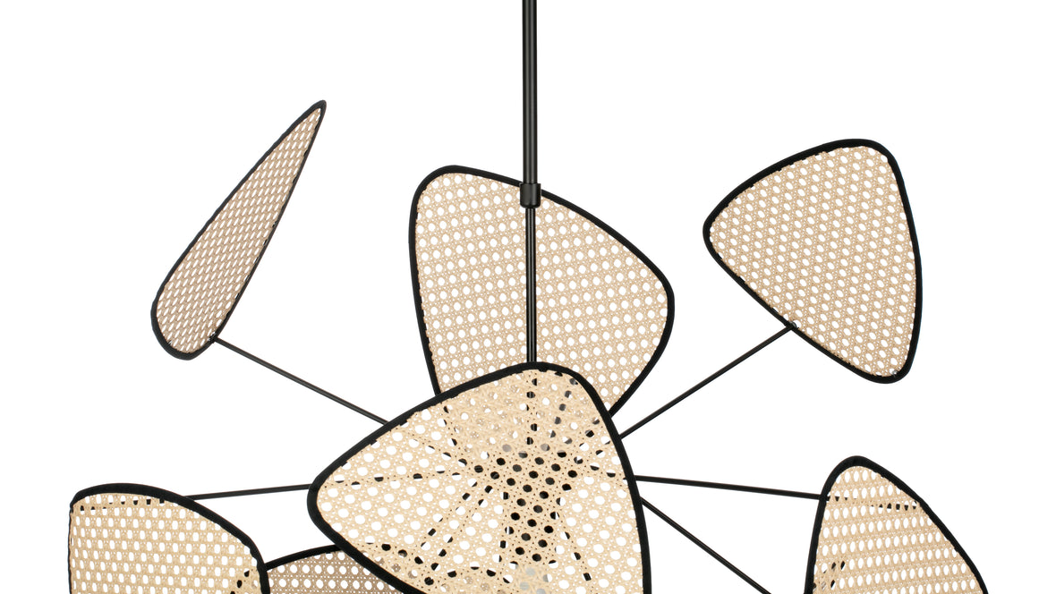 Oka - Oka Ceiling Lamp, Black and Natural Rattan