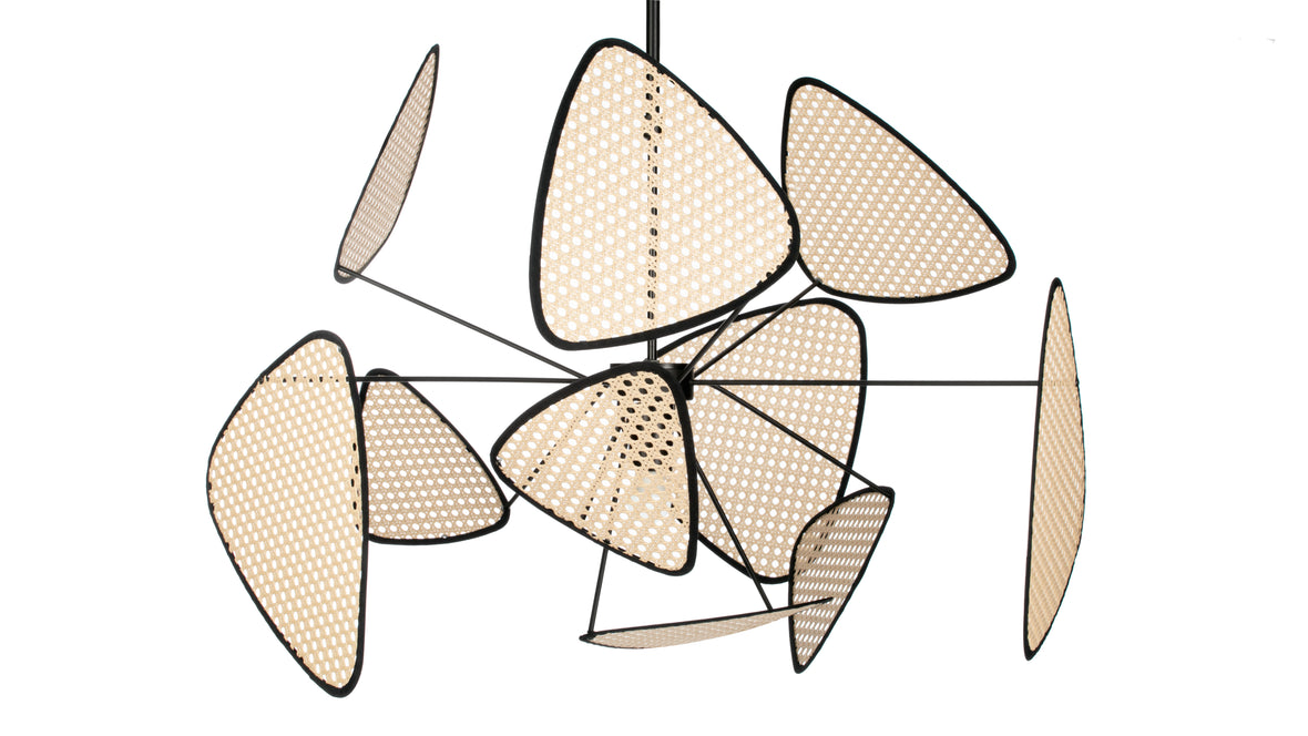 Oka - Oka Ceiling Lamp, Black and Natural Rattan