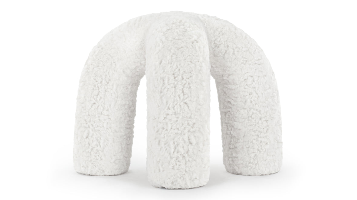 Estelle - Estelle Stool, White Vegan Wool