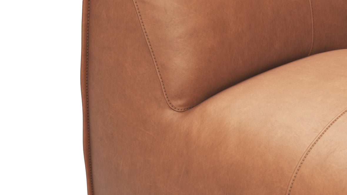 Bambole - Mario Bellini Bambole Lounge Chair, Chestnut Vegan Leather