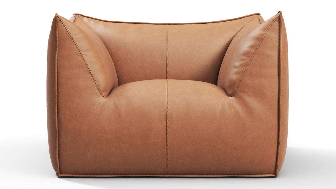 Bambole - Mario Bellini Bambole Lounge Chair, Chestnut Vegan Leather
