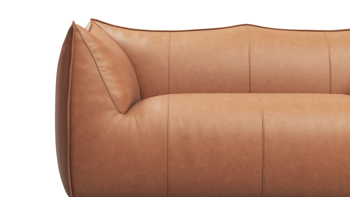 Bambole - Mario Bellini Bambole Two Seater Sofa, Chestnut Vegan Leather