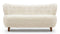 Petra - Petra Sofa, White Long Hair Sherpa and Walnut