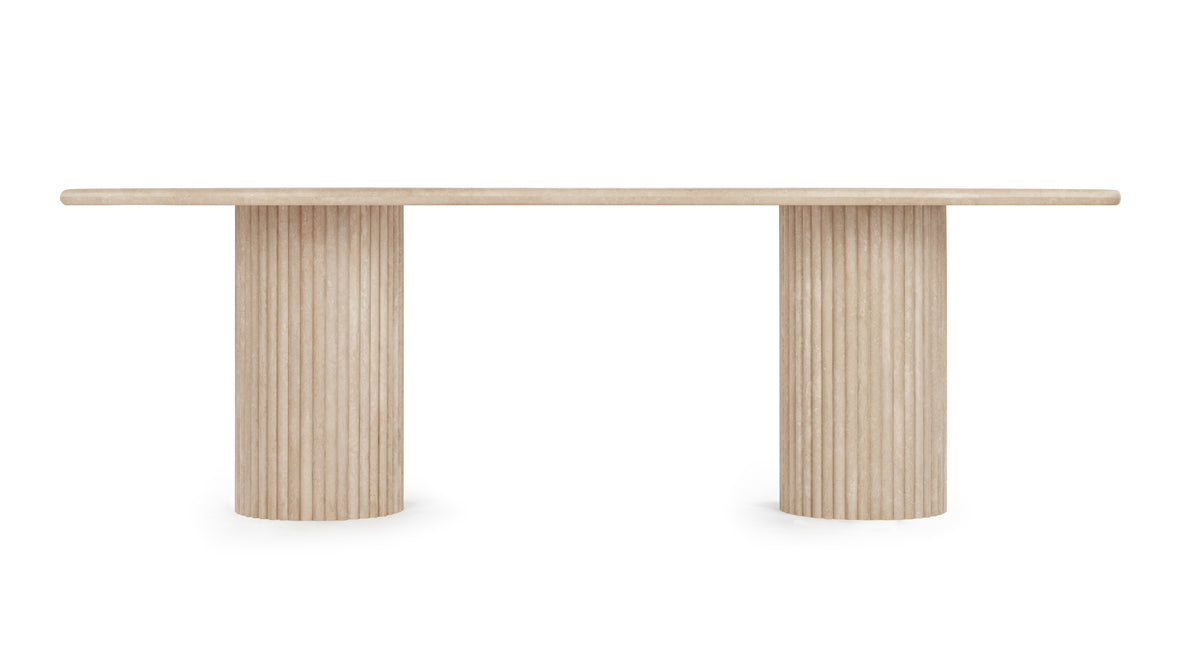 Saturn - Saturn Oval Dining Table, Travertine