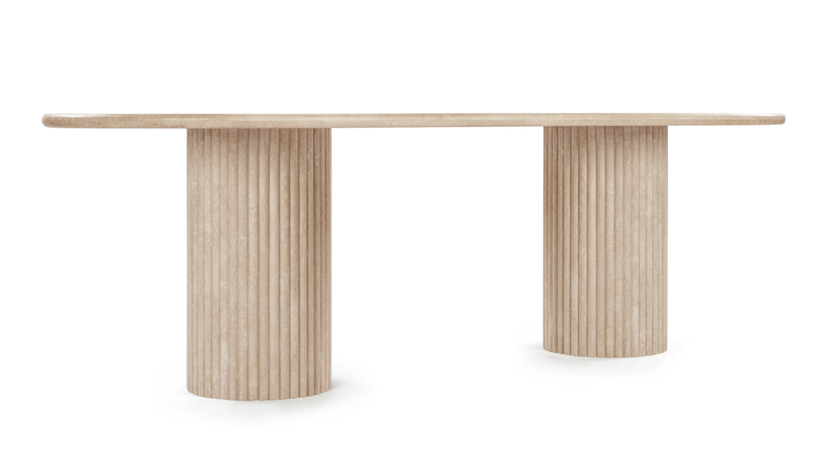 Saturn - Saturn Oval Dining Table, Travertine