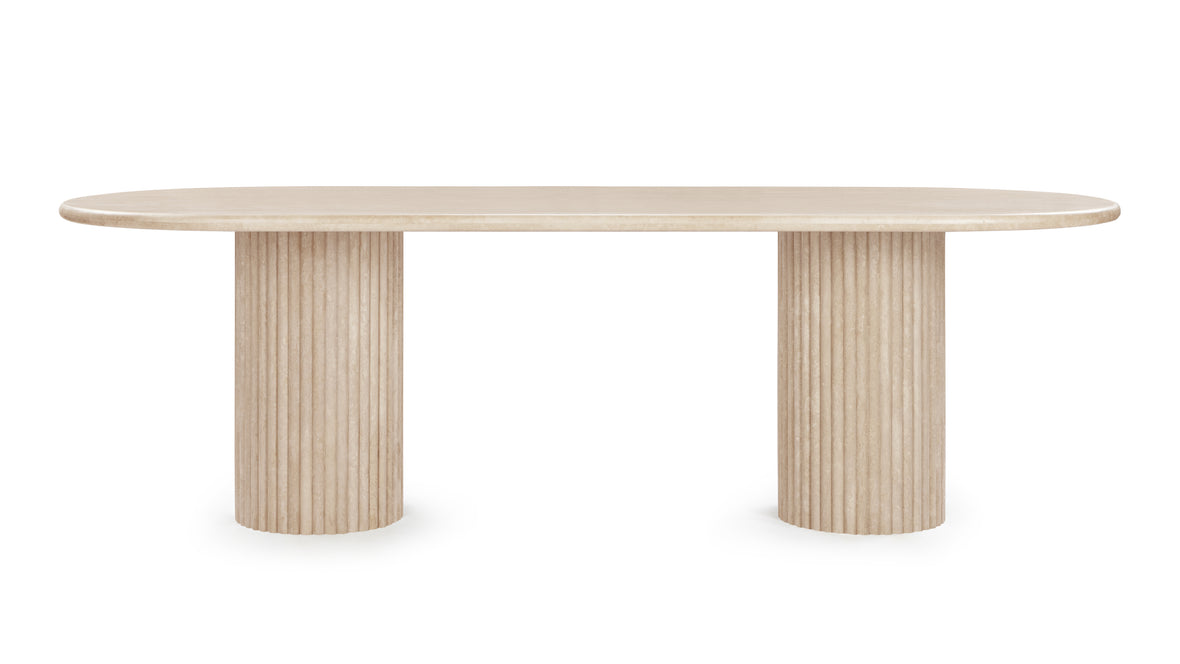 Saturn - Saturn Oval Dining Table, Travertine