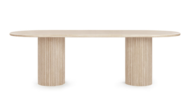 Saturn - Saturn Oval Dining Table, Travertine