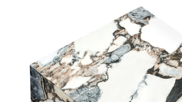 Plinth - Plinth Short Side Table, Modellato Marble