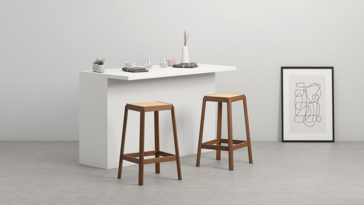 Jeanneret Counter Stool - Pierre Jeanneret Counter Stool, Walnut Stain