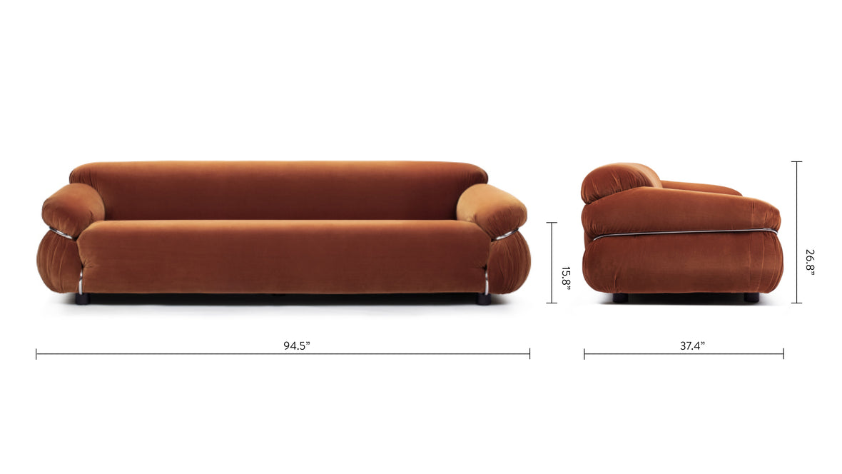 Sesann - Sesann Three Seater Sofa, Spice Velvet