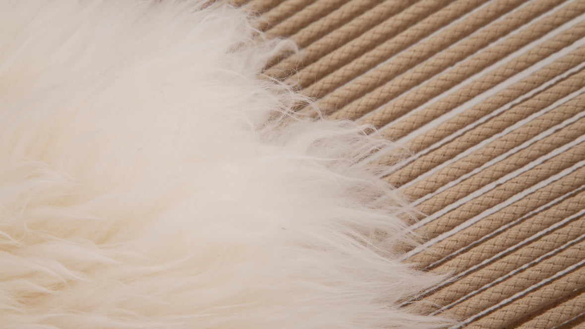 Halyard - Halyard Lounge Chair, Ivory Premium Leather and Icelandic Sheepskin