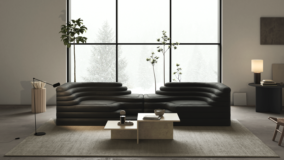 Terrazza - Terrazza Sofa, Left Arm, Black Vegan Leather