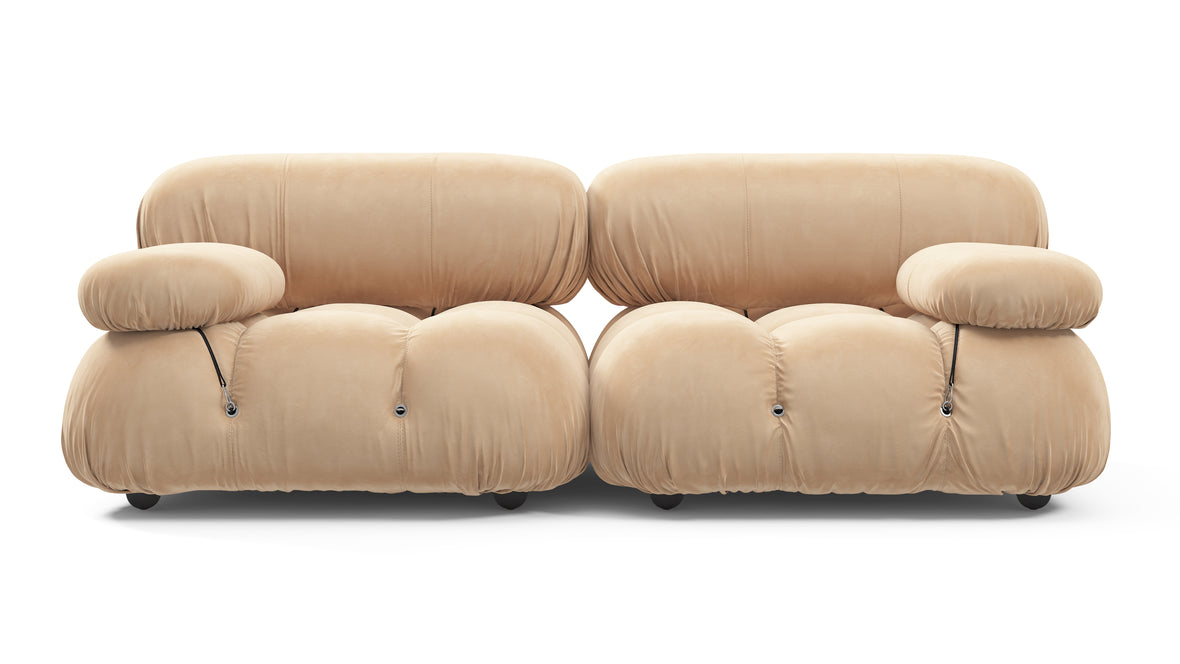 Bellini Sofa - Mario Bellini Two Seater Sofa, Ecru Velvet