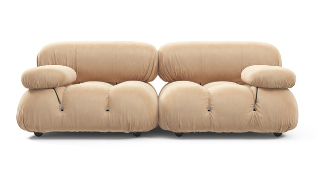 Bellini Sofa - Mario Bellini Two Seater Sofa, Ecru Velvet