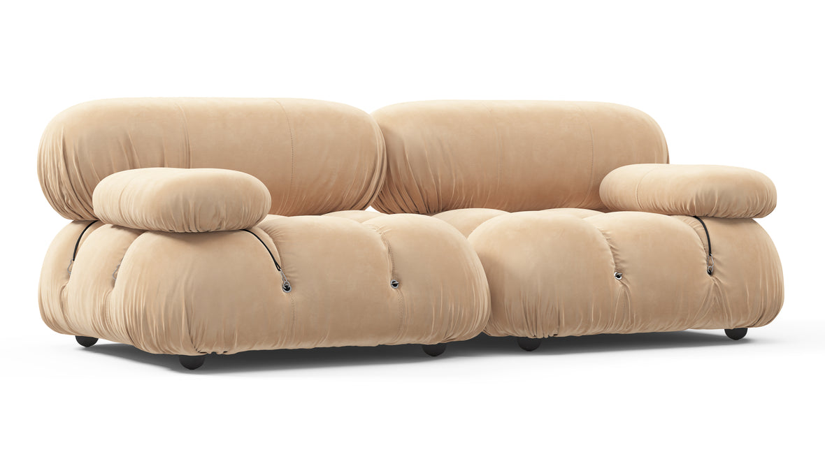 Bellini Sofa - Mario Bellini Two Seater Sofa, Ecru Velvet