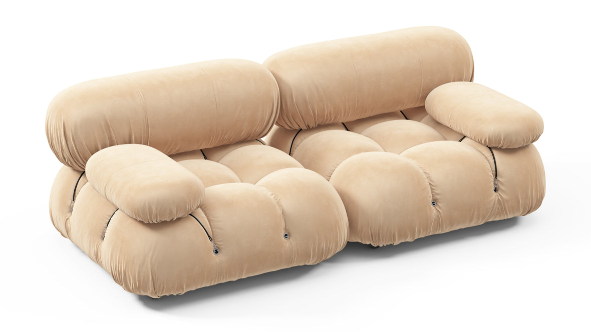 Bellini Sofa - Mario Bellini Two Seater Sofa, Ecru Velvet