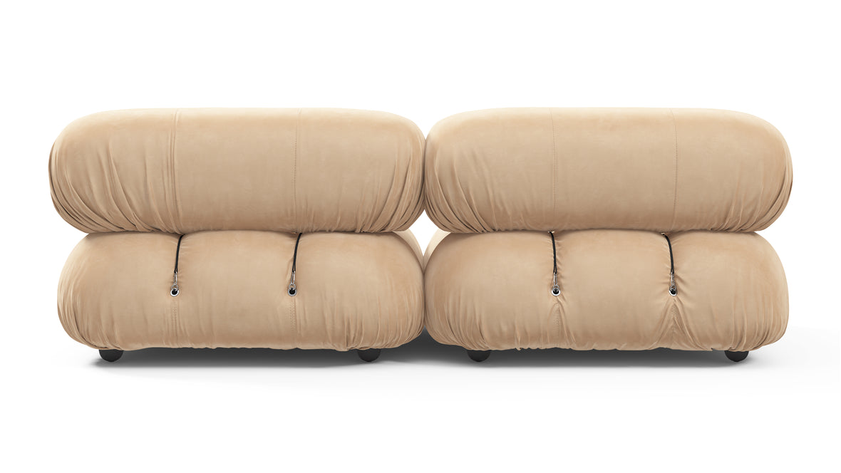 Bellini Sofa - Mario Bellini Two Seater Sofa, Ecru Velvet