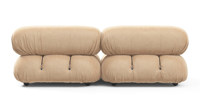 Bellini Sofa - Mario Bellini Two Seater Sofa, Ecru Velvet