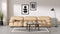 Bellini Sofa - Mario Bellini Three Seater Sofa, Ecru Velvet