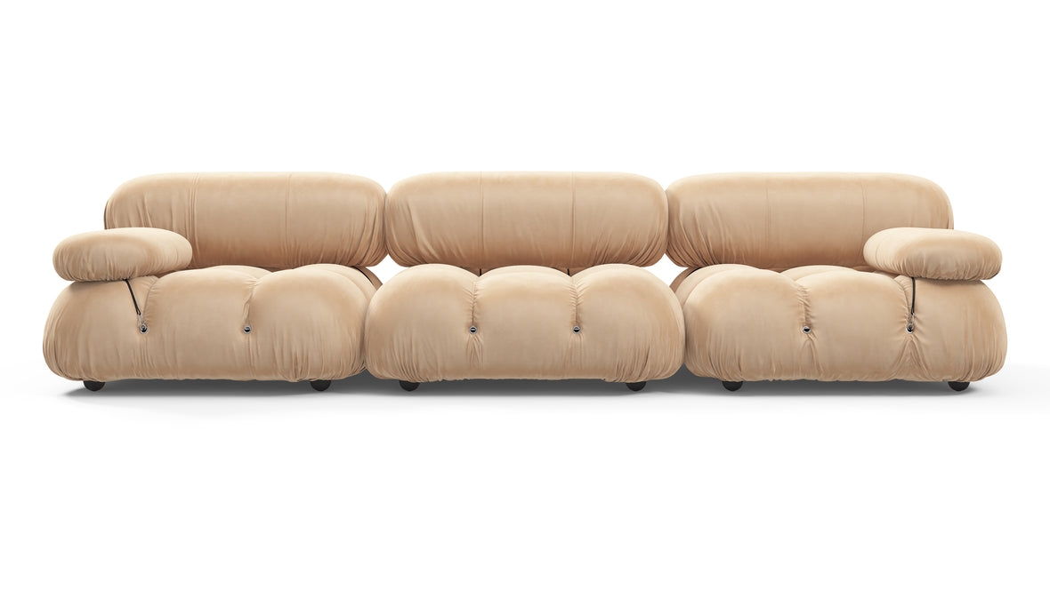 Bellini Sofa - Mario Bellini Three Seater Sofa, Ecru Velvet