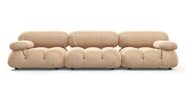 Bellini Sofa - Mario Bellini Three Seater Sofa, Ecru Velvet